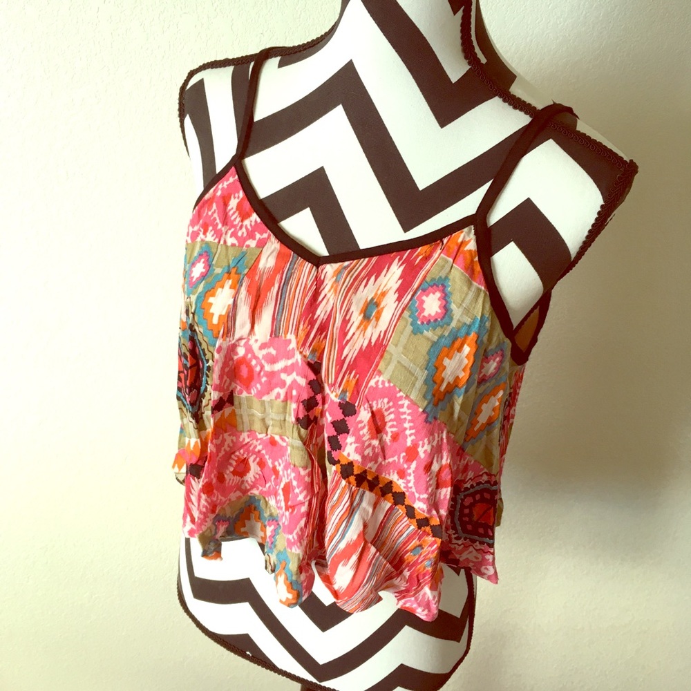 Boho Tribal Colorful Crop